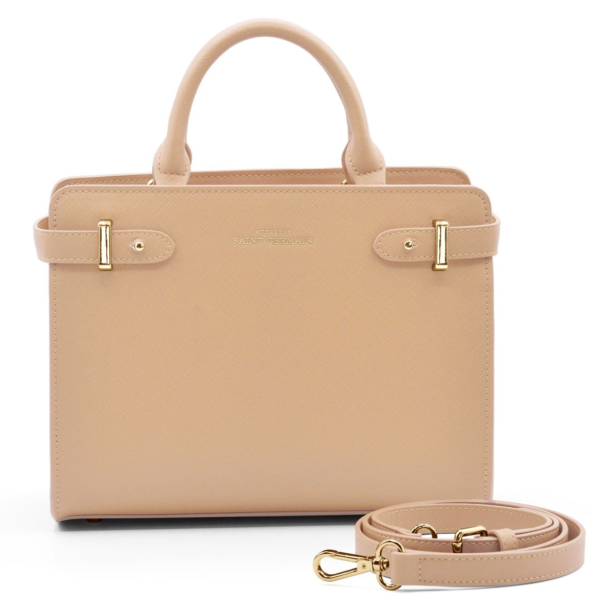 Strukturierte Henkeltasche mit Riemen