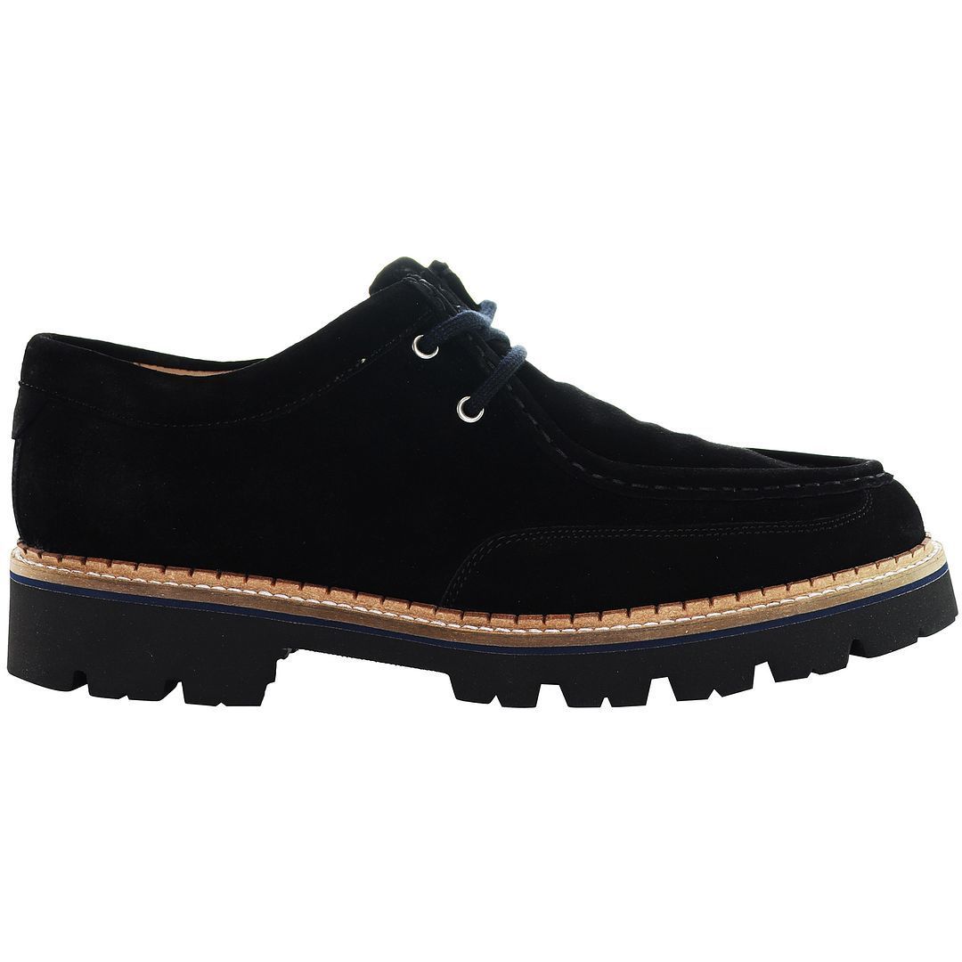 Schwarzer Wildleder Mokassin-Schuh