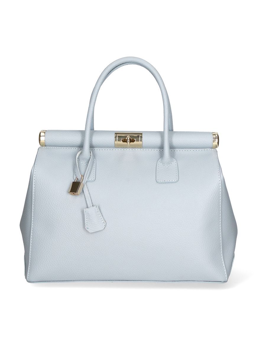 Strukturierte Leder Satchel mit Top-Griff