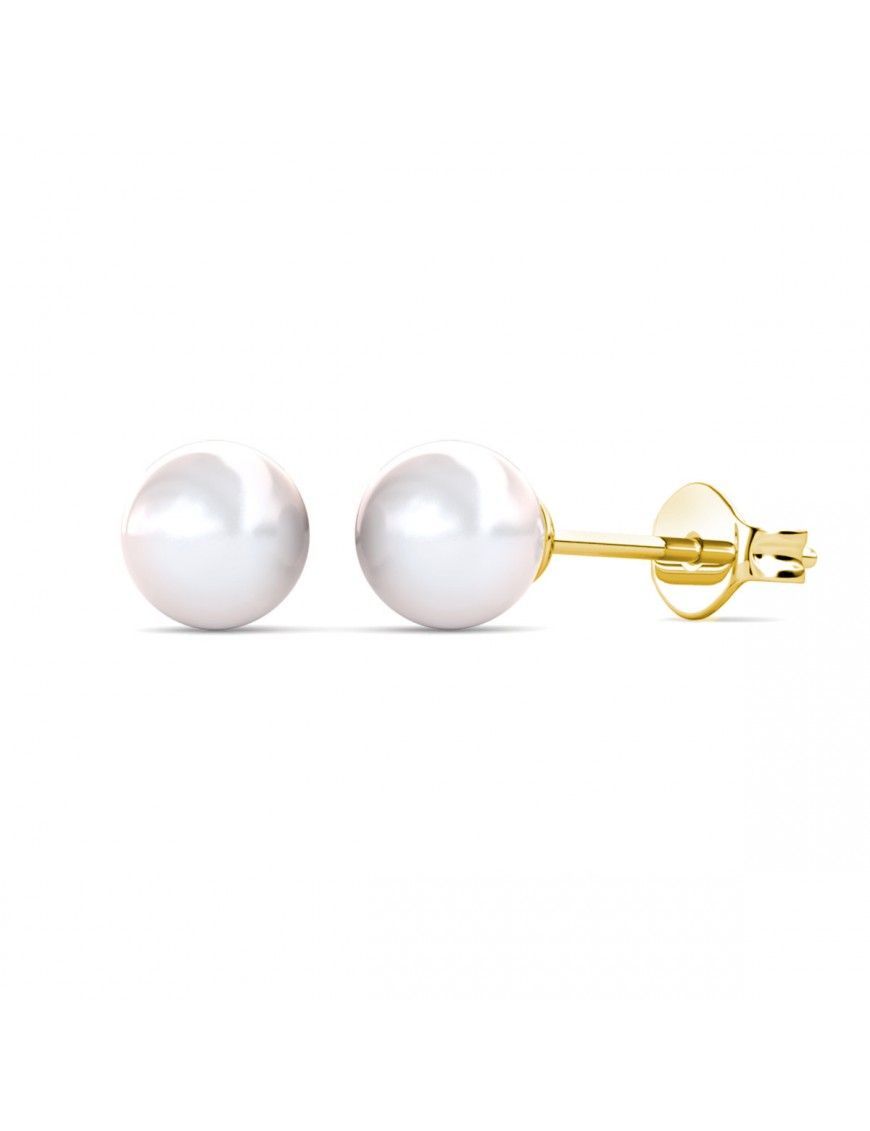 Perlenohrstecker mit goldenem Stift