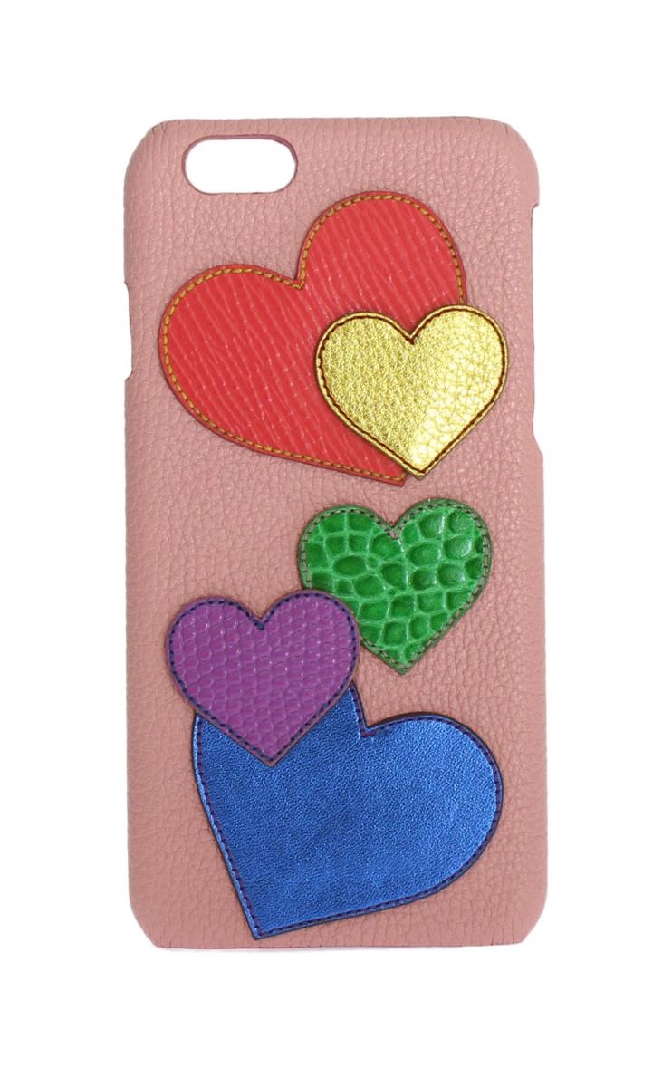 Dolce & Gabbana Pinkes Leder Herz Handyhülle