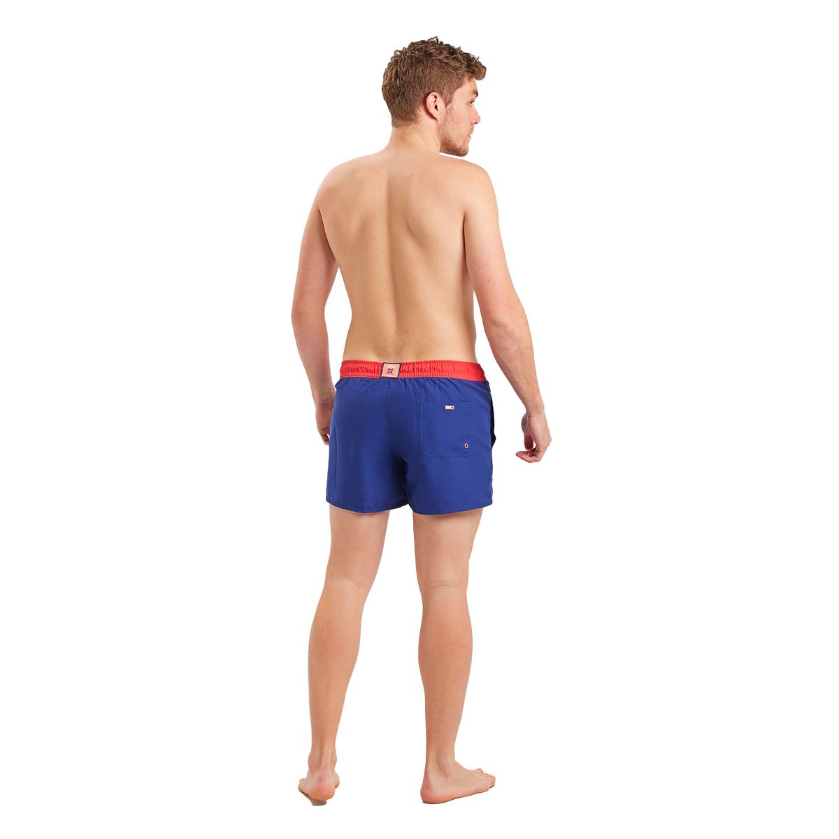 Kurze Badeshorts mit Kontrastbund