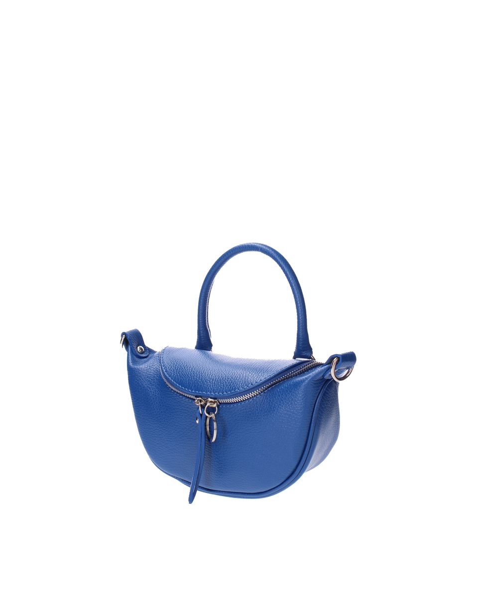 Halbmond-Handtasche aus genarbtem Leder