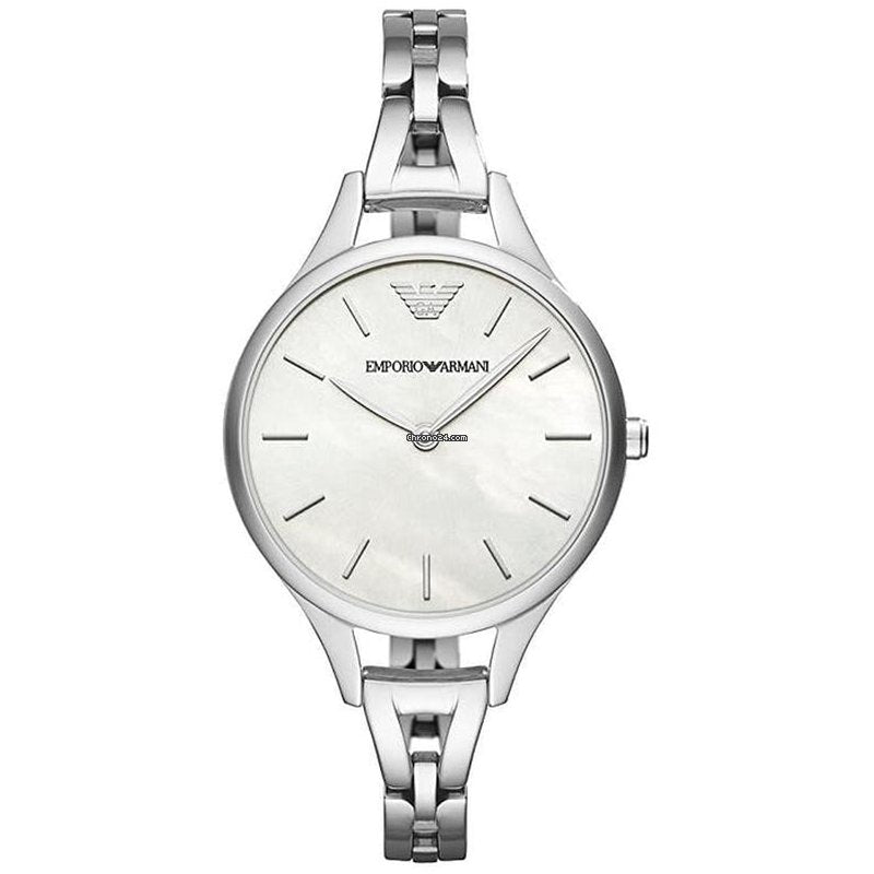 Elegante silberfarbene Damenuhr