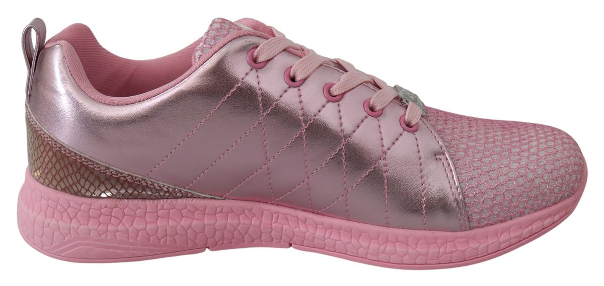 Plein Sport Femme Rose Blush Polyester Runner Gisella Sneakers Chaussures