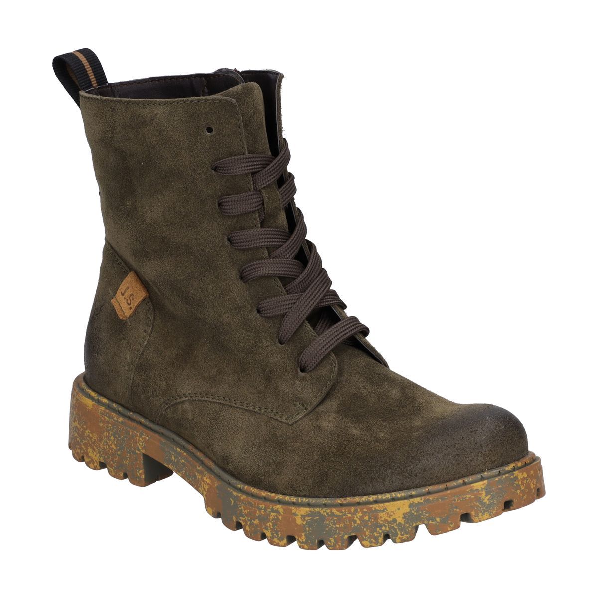 Olivgrüne Stiefeletten aus Wildleder