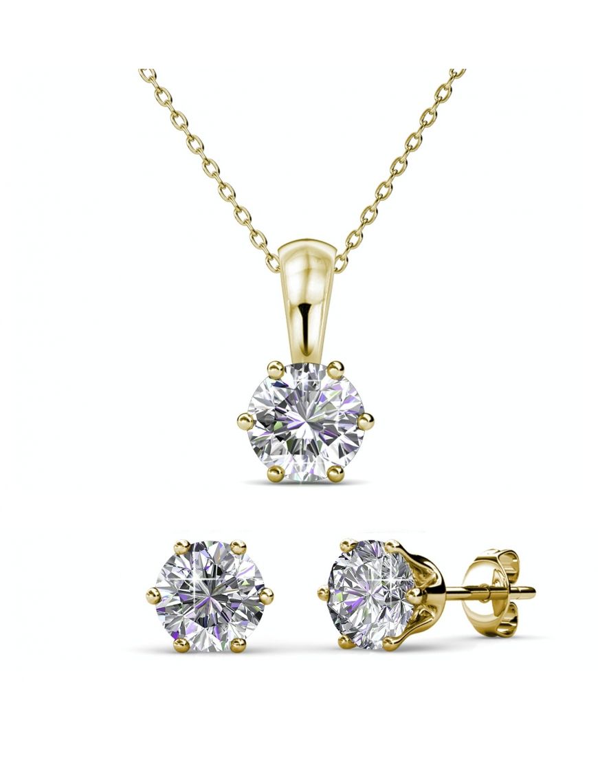 Kristall Anhänger Halskette und Ohrring Set