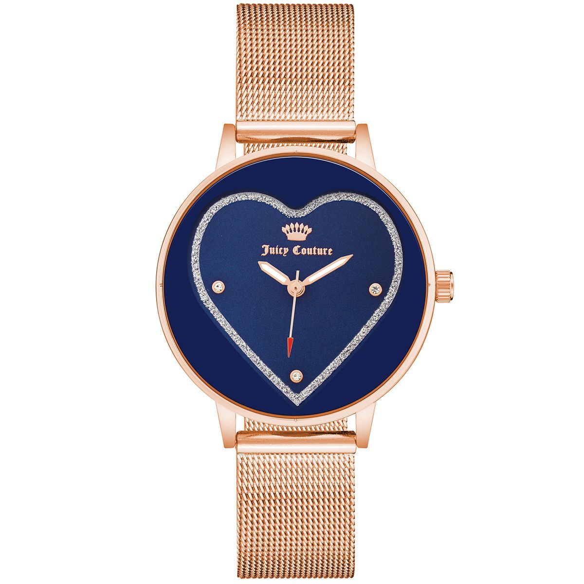Herz-Zifferblatt Roségold Mesh-Uhr