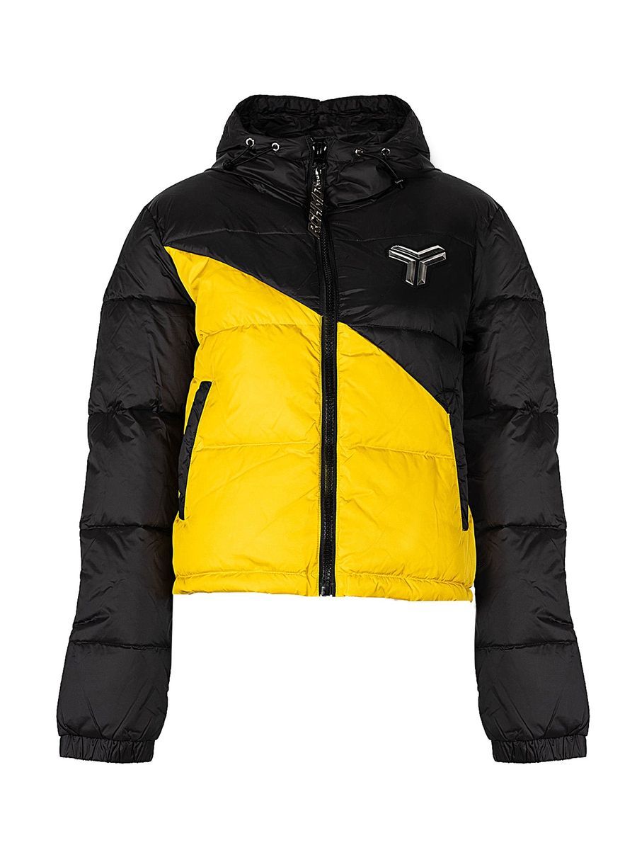 Zweifarbige gefütterte Daunenjacke