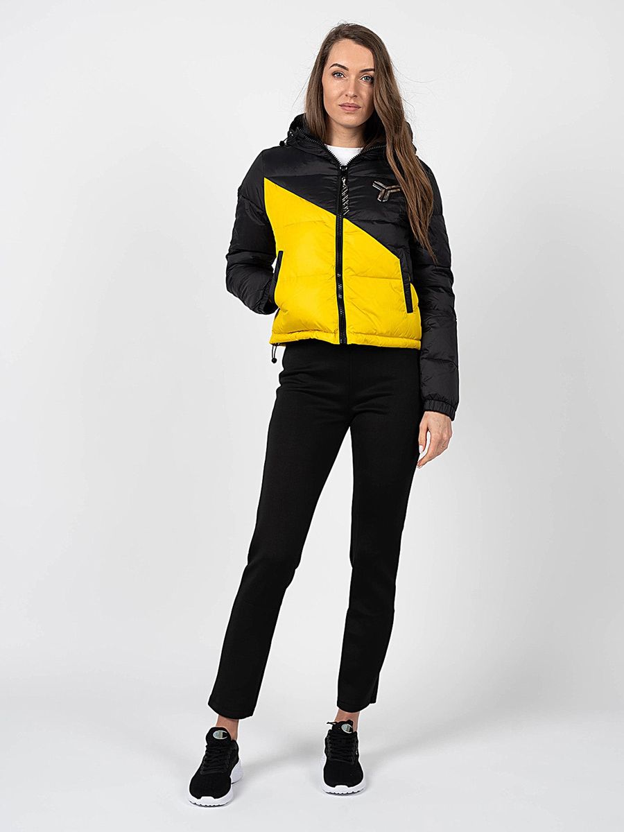 Zweifarbige Gesteppte Pufferjacke