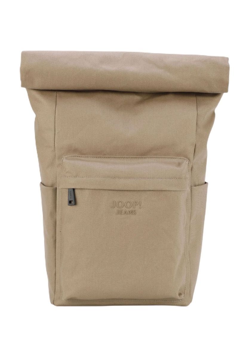 Beiger Roll-Top Rucksack mit Laptopfach