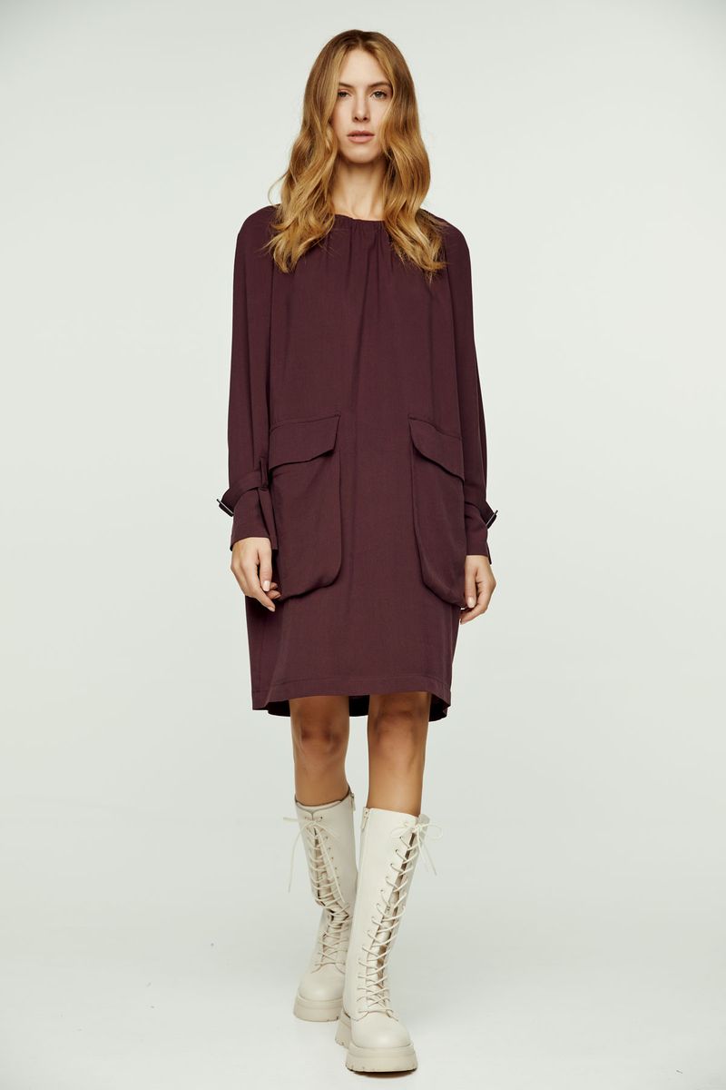 Tencel-Hängerkleid mit Taschen