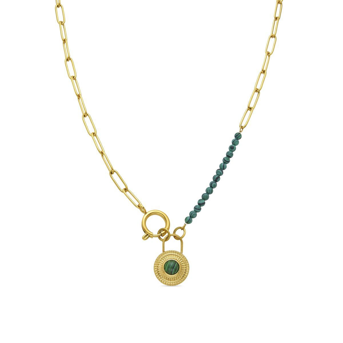 Goldkette mit Malachit-Anhänger
