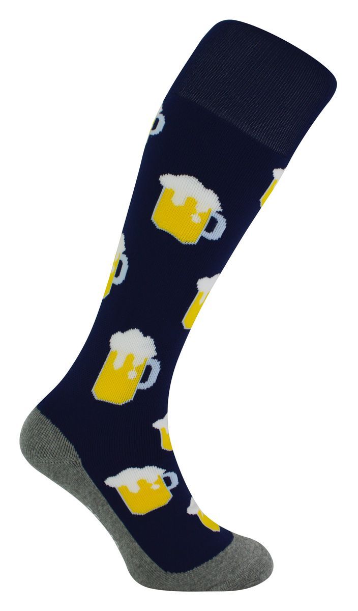 Hockeysocken mit farbenfrohen, coolen, lustigen und witzigen Designs | Hingly | Herren & Damen | Ideal für Sport - Bier