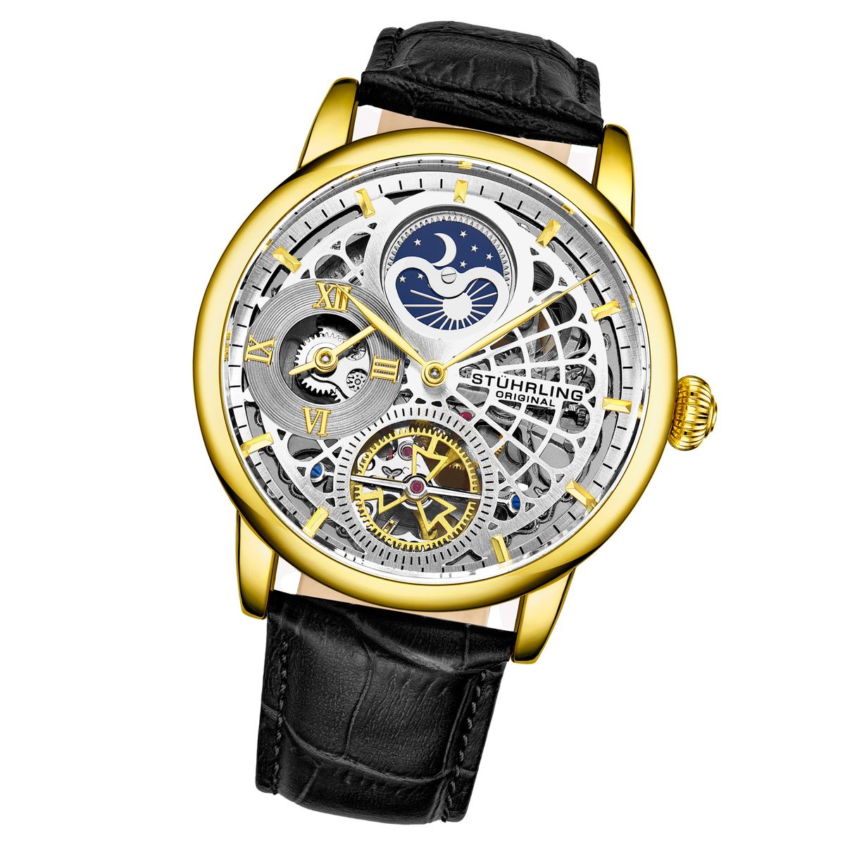 Skelettierte Automatik-Mondphasenuhr