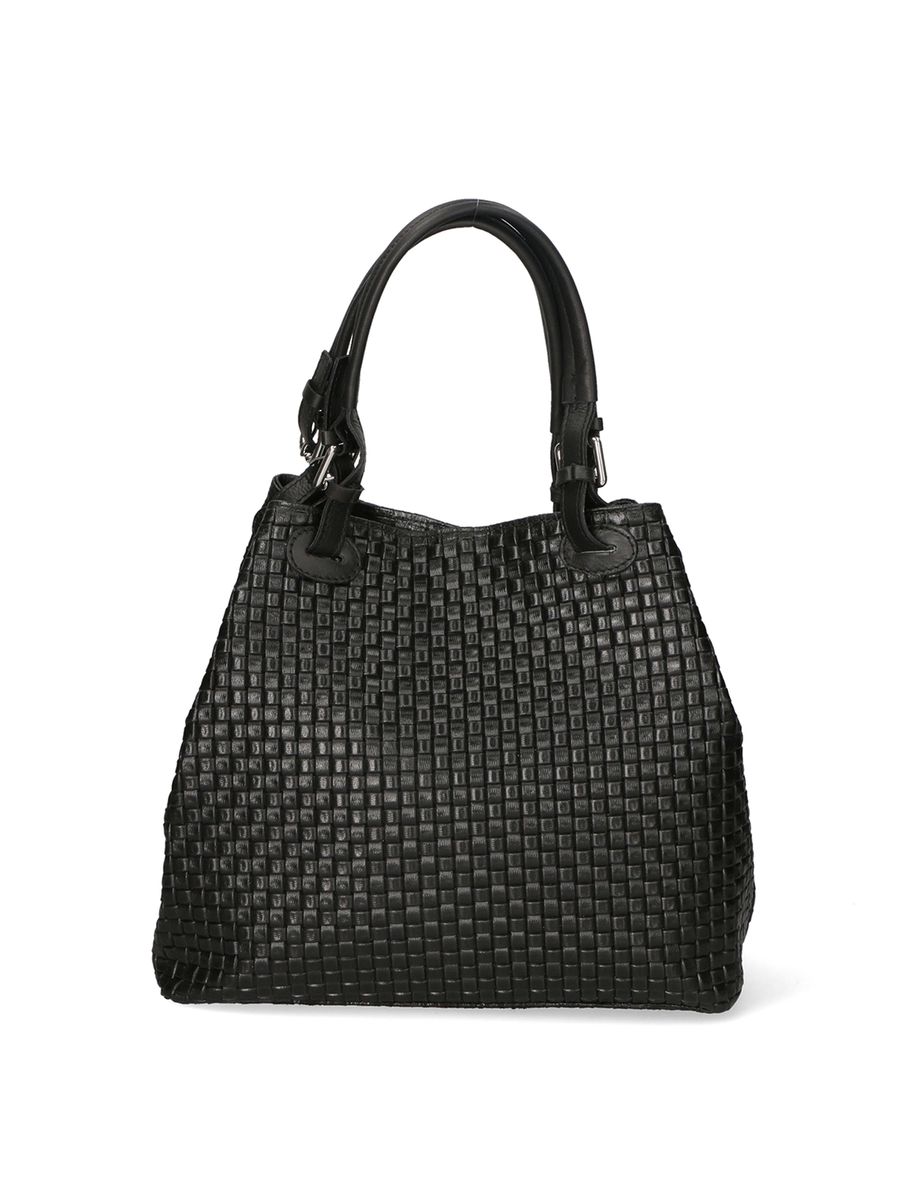 Gewebte Leder Henkeltasche