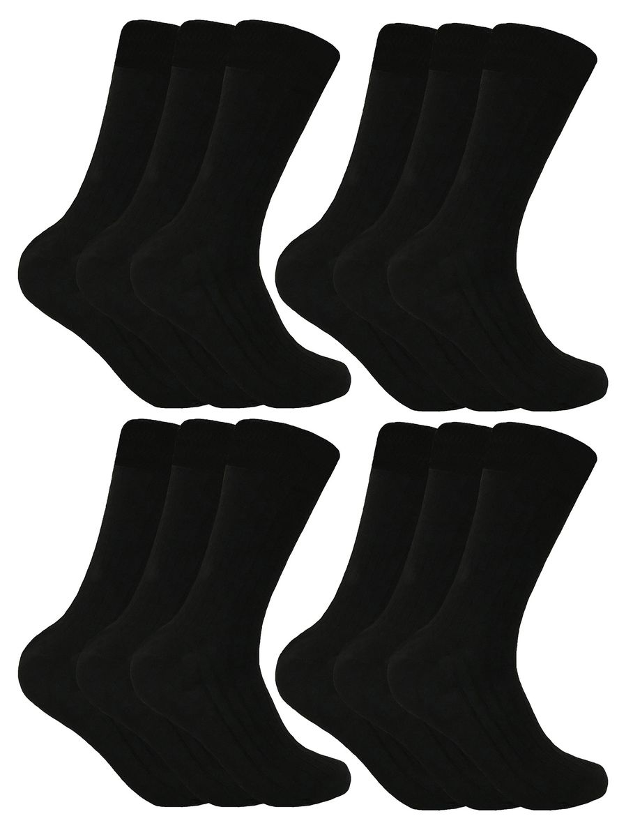 Socke Snob - 12 Paar Herren Wolle Boot Socken für Wandern - schwarz