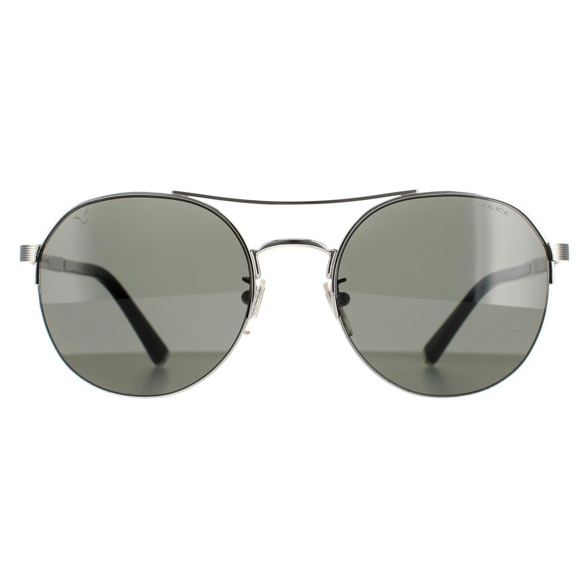 Police Aviator Runde Doppelsteg-Sonnenbrille
