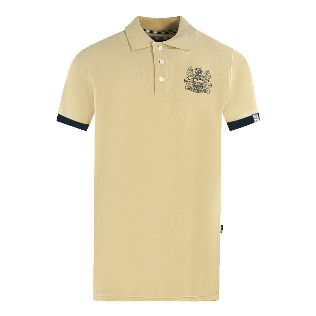 Klassisches beiges Baumwoll-Poloshirt