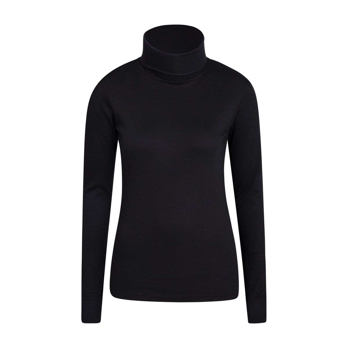 Mountain Warehouse Damen/Damen Meribel Baumwolle Rollkragen Langarm Top (Schwarz)