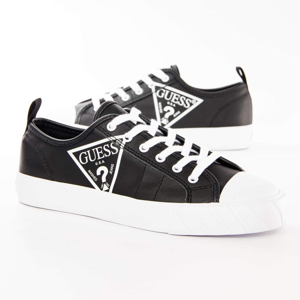 Leder-Sneaker mit Logo-Print