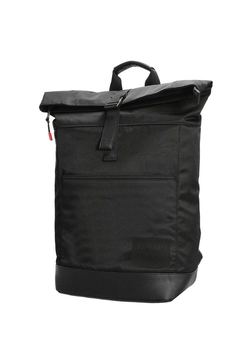 Schwarzer Roll-Top Laptop Tagesrucksack