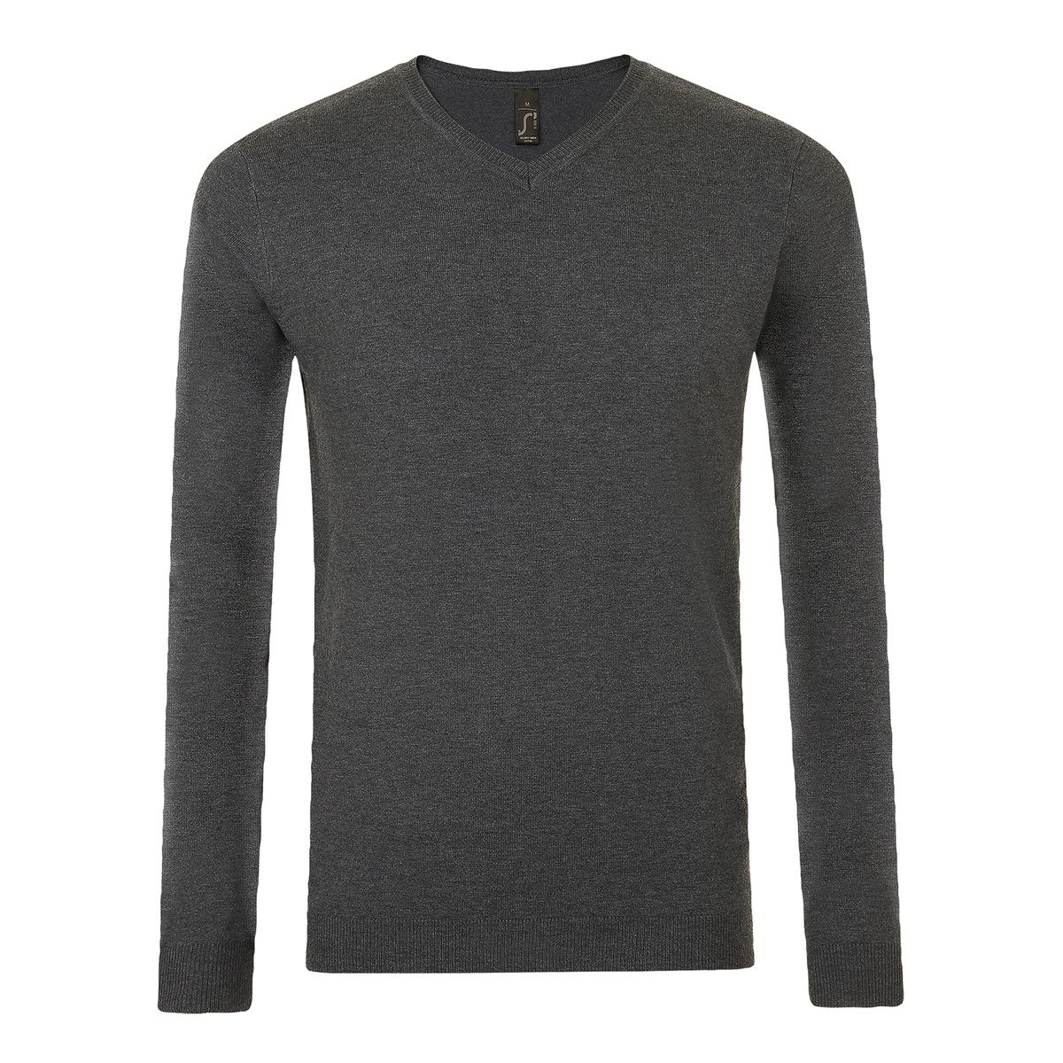 Herren Strickpullover mit V-Ausschnitt, Anthrazit