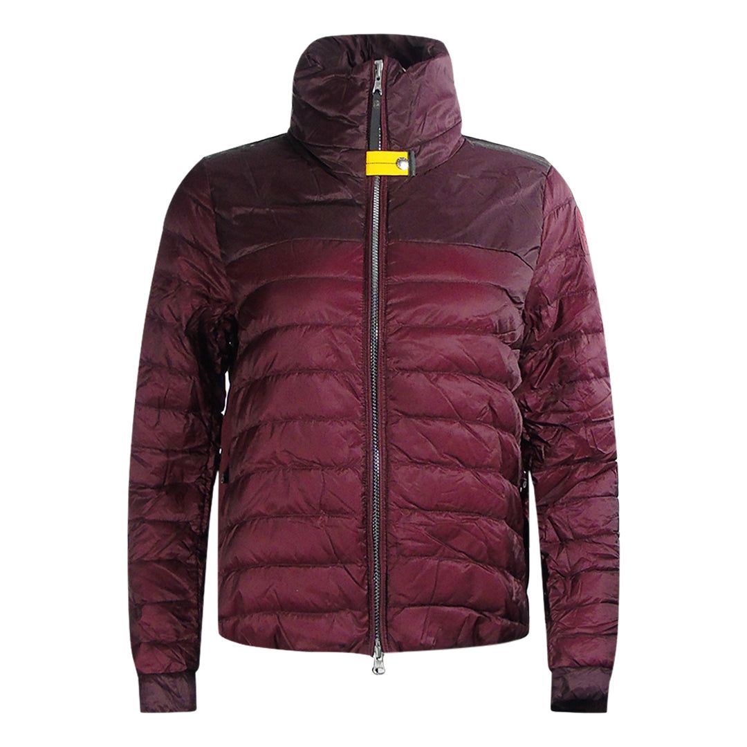 Burgunderfarbene, leichte Daunen Steppjacke