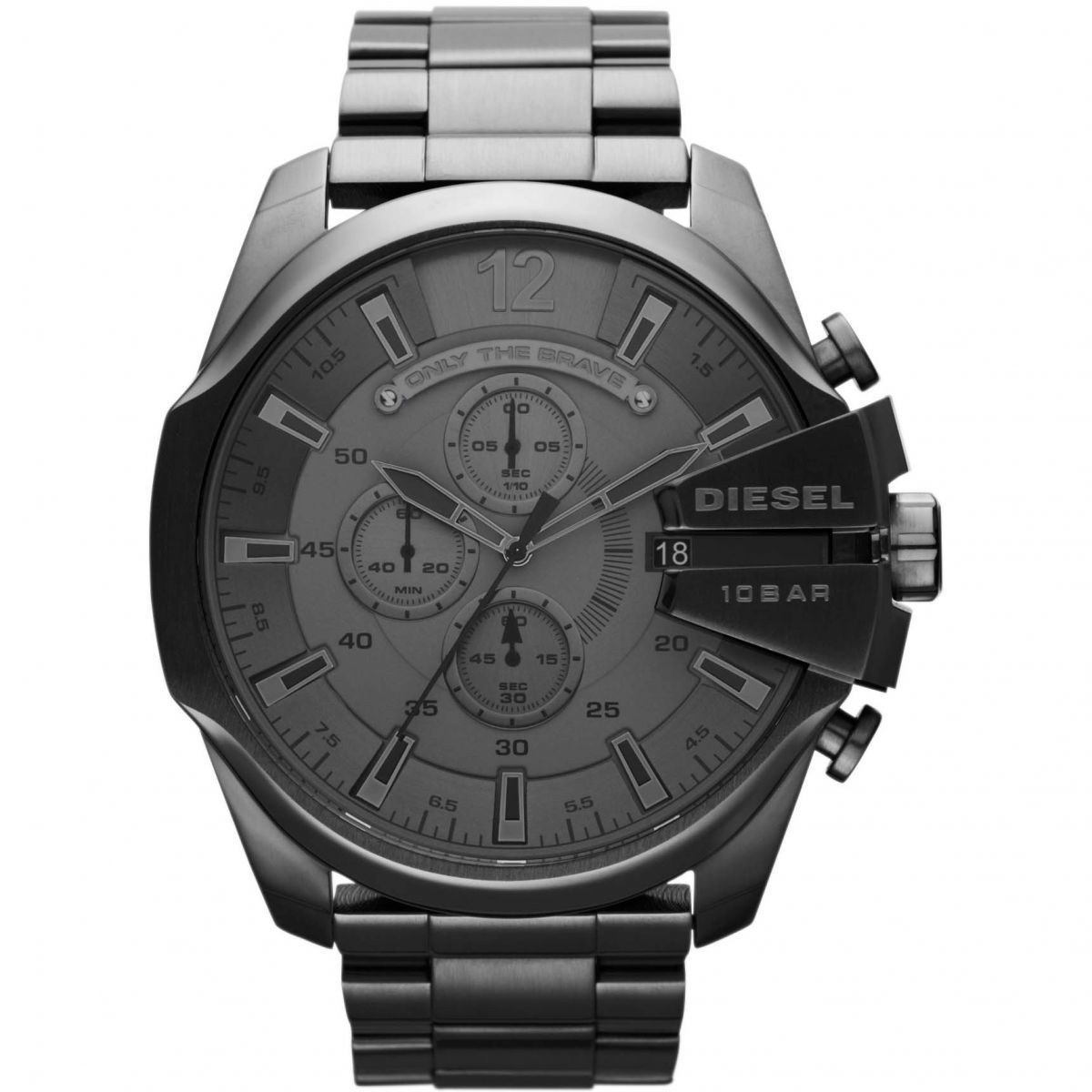 Herren Gunmetal Chronograph Uhr Edelstahl