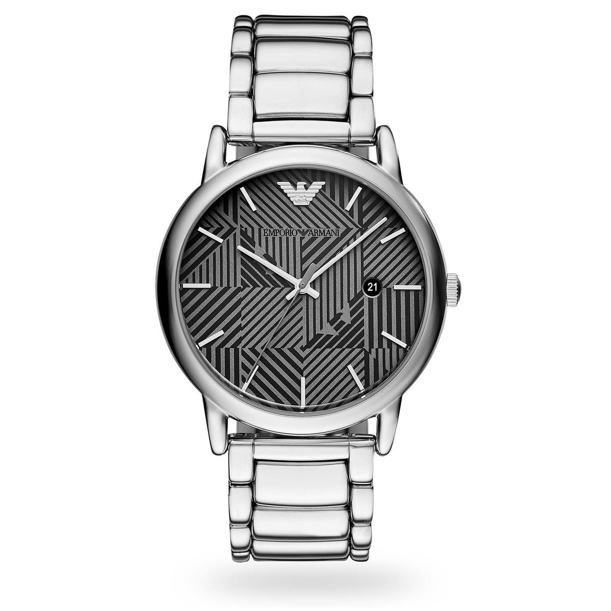 Herrenuhr Edelstahl mit gemustertem Zifferblatt
