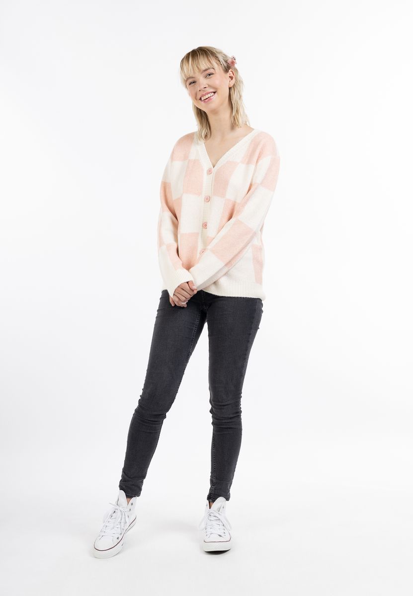 Übergroßer Cardigan mit Karomuster