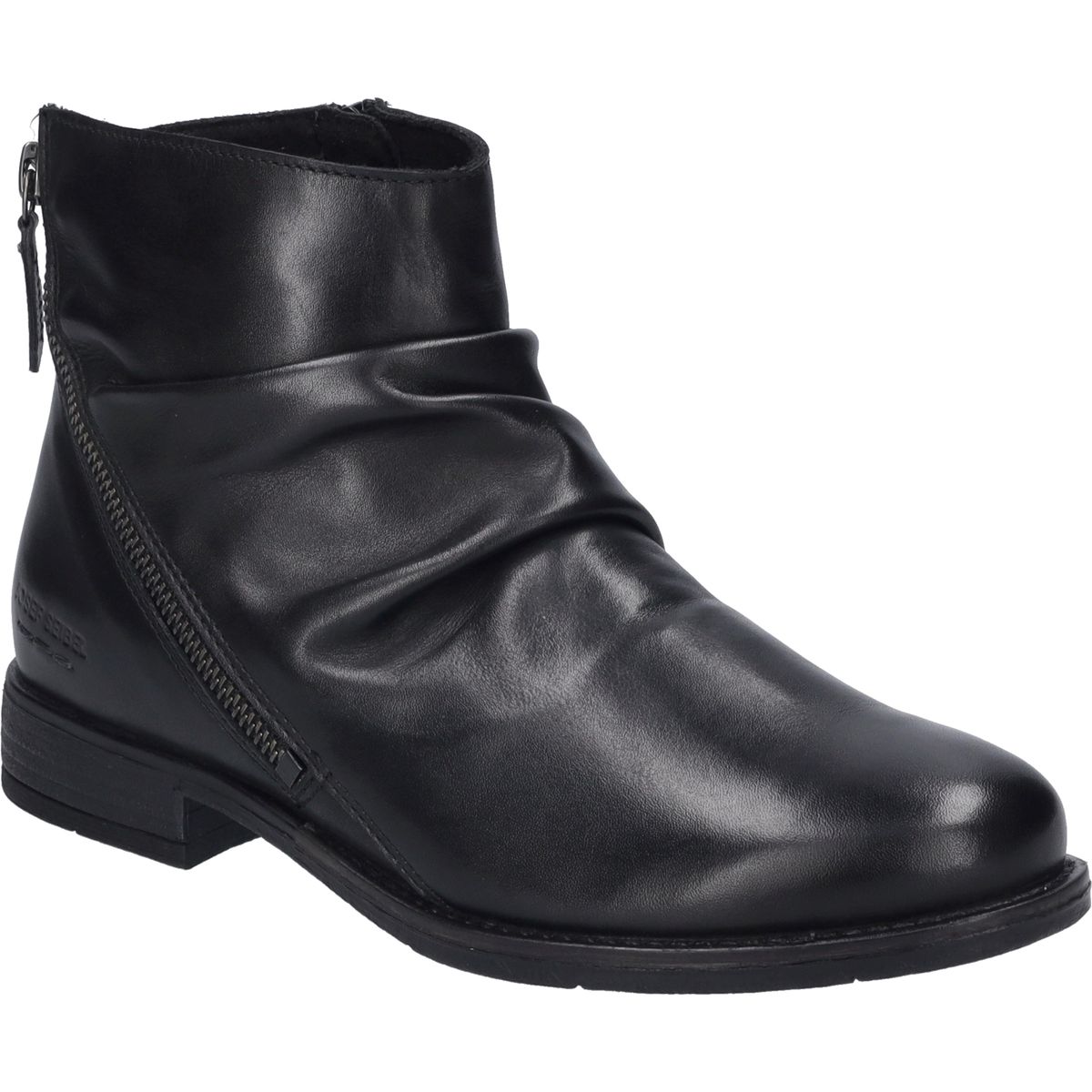 Leder-Stiefelette mit Reißverschlussdetail