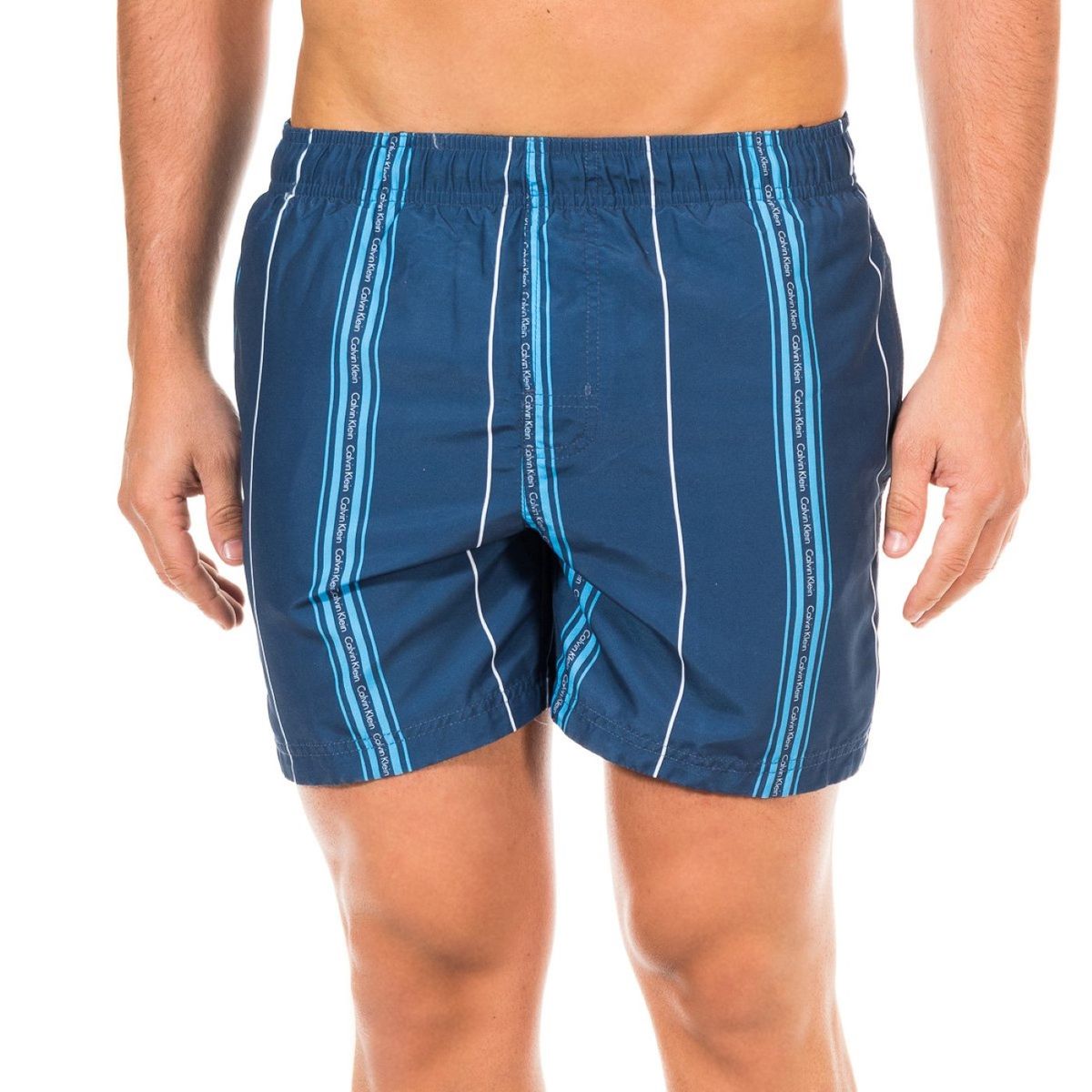Gestreifte Badehose mit Kordelzug und Futter