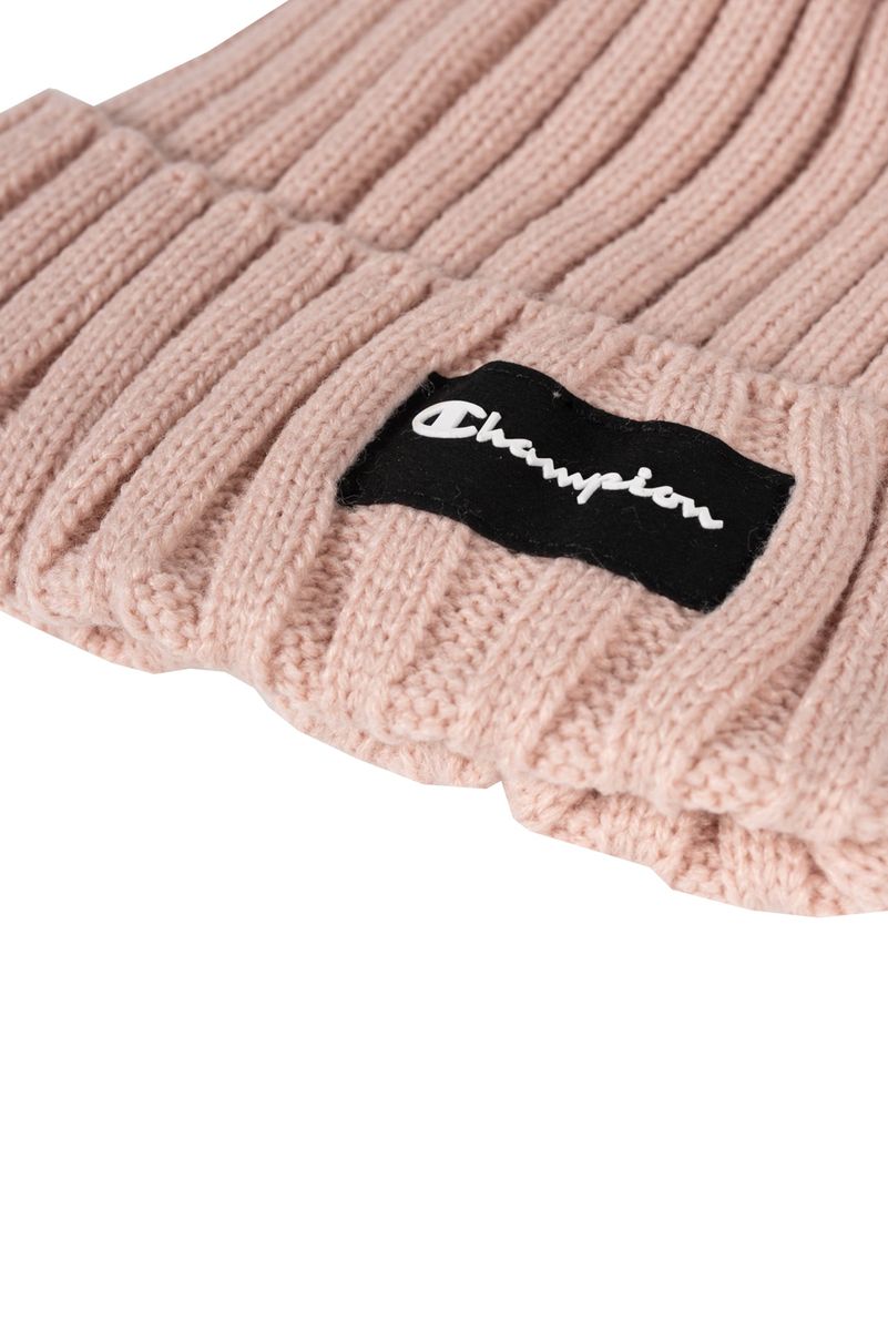 Gerippte Strickmütze mit Logo-Patch