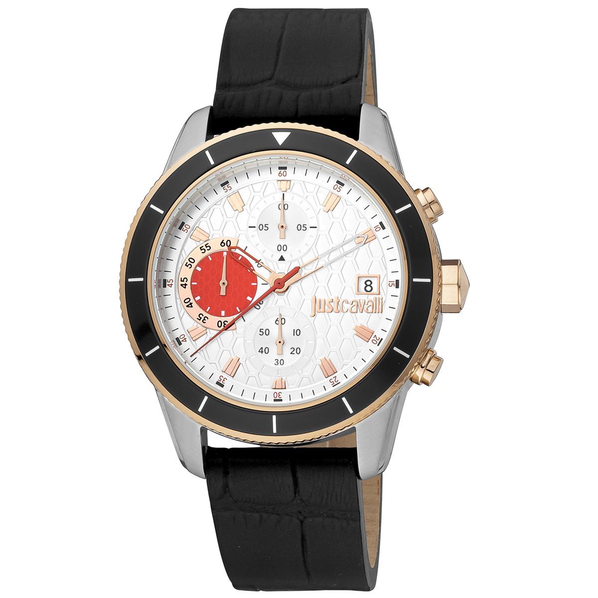 Herren-Chronographenuhr mit Lederarmband