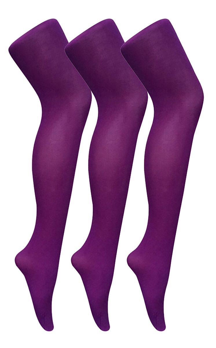 3 Paar Multipack Damen farbige undurchsichtige 80 Denier Strumpfhosen | Sock Snob | einfarbige Blockfarbe Strumpfhosen - Imperial Purple