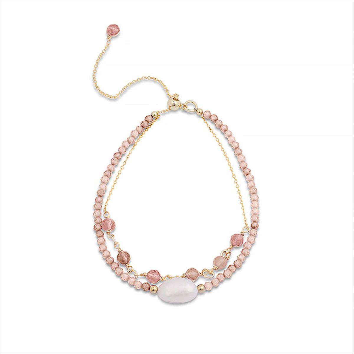 Champagner Zirkonia Armband mit Goldauflage