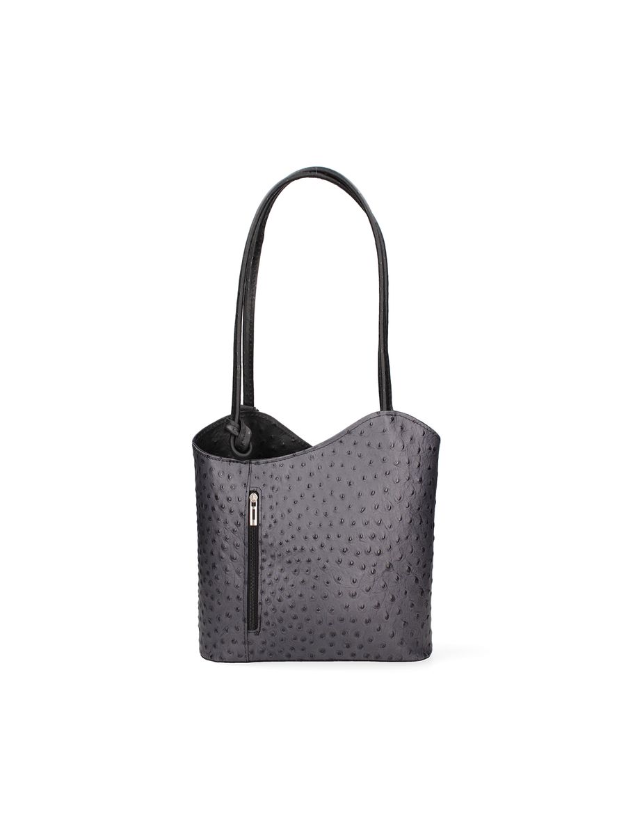 Konvertierbarer Rucksack-Tote aus Straußenleder