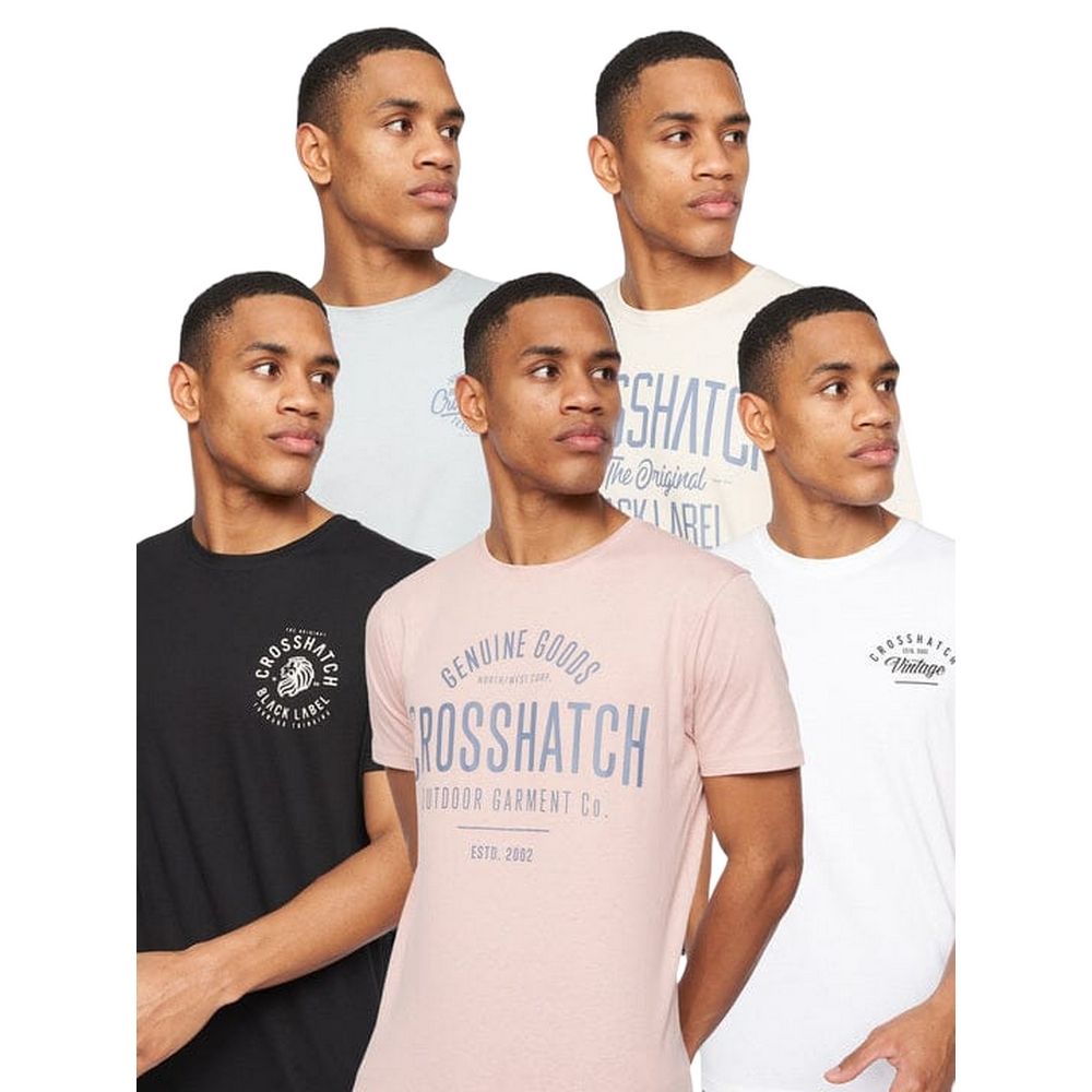 Crosshatch - "Fermal" T-Shirt für Herren(5er-Pack) (Bunt)