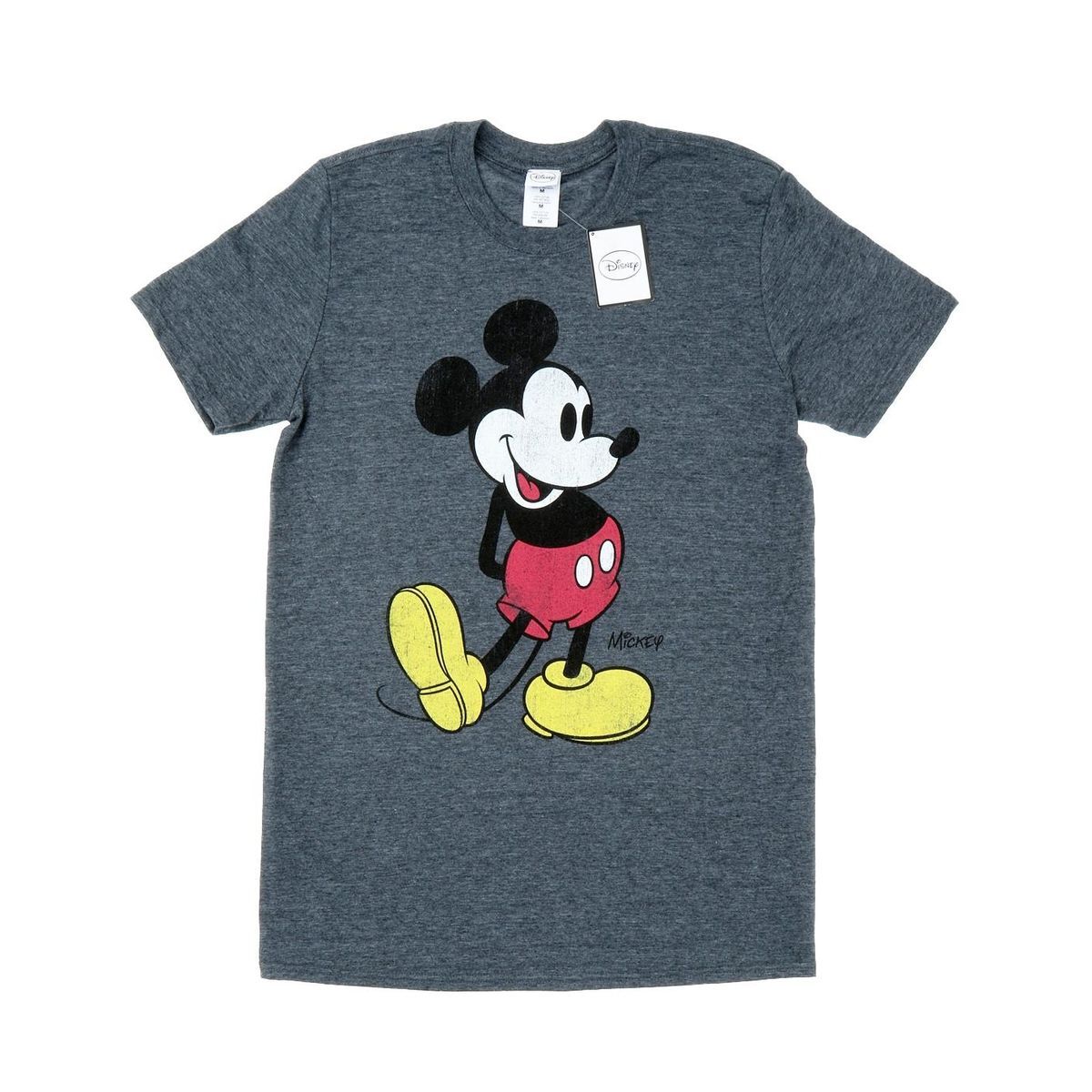Disney Herren Mickey Mouse Classic Kick T-Shirt (Dark Heather)