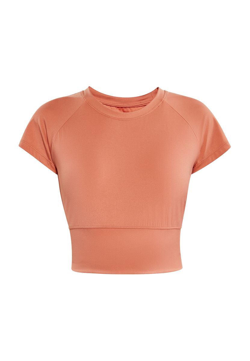 Sportliches Crop-T-Shirt mit Raglanärmeln