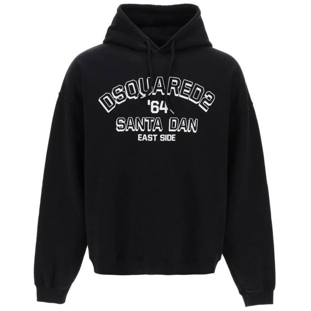 Schwarzer Santa Dan Grafik-Hoodie