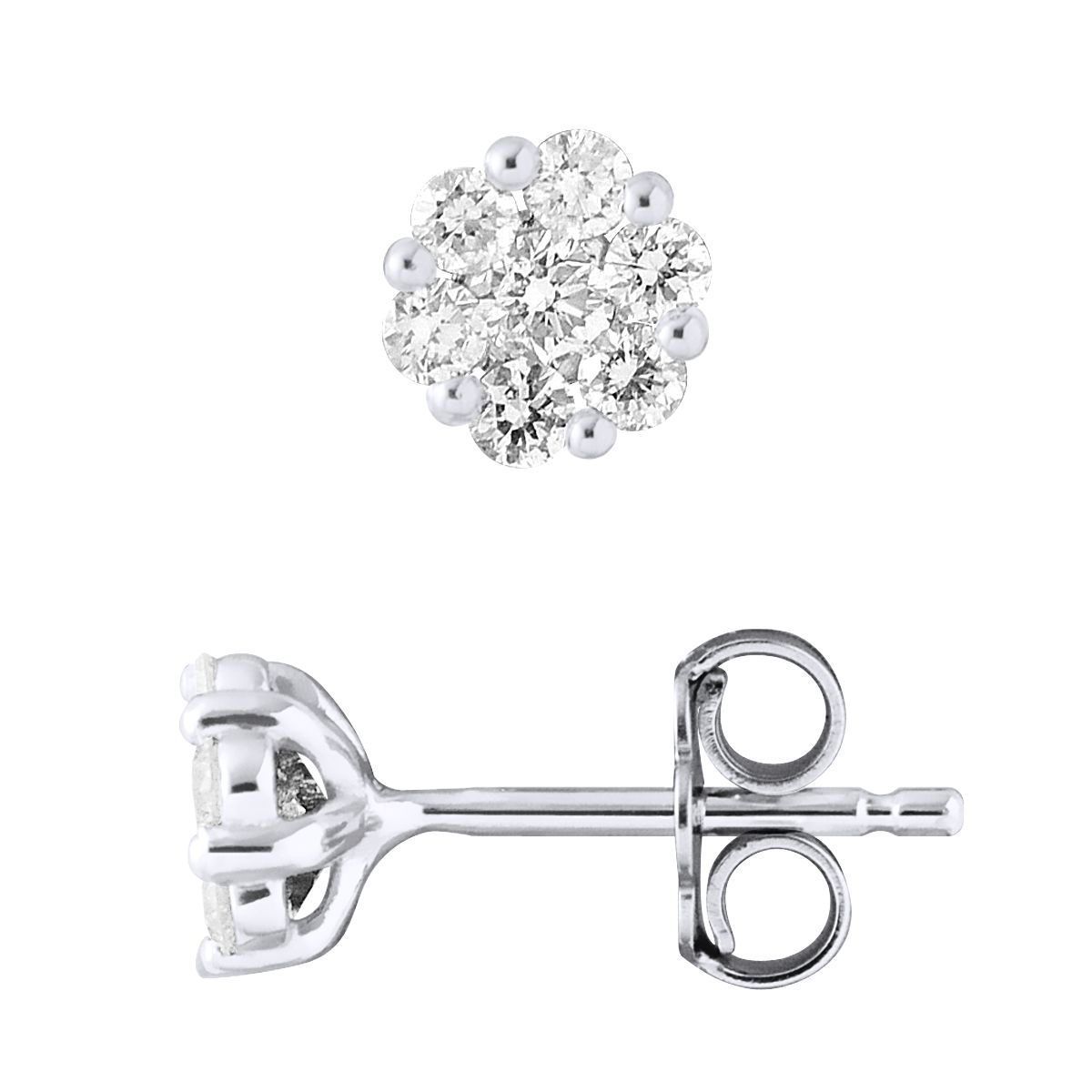Diamantene Blumen-Ohrstecker