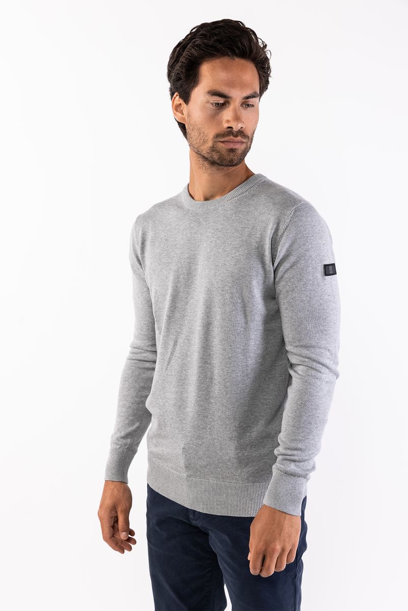 Bio-Baumwollpullover mit Rundhalsausschnitt
