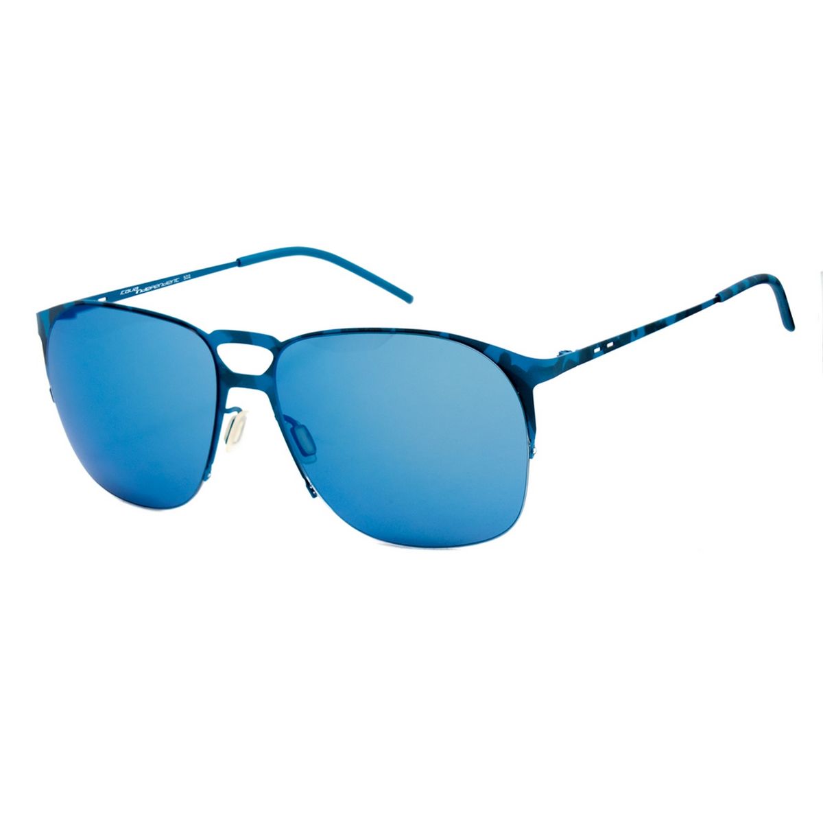 Blaue Metall Vollrand Sonnenbrille