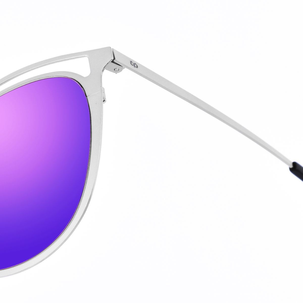 Ovale Metall-Sonnenbrille mit Spiegelgläsern