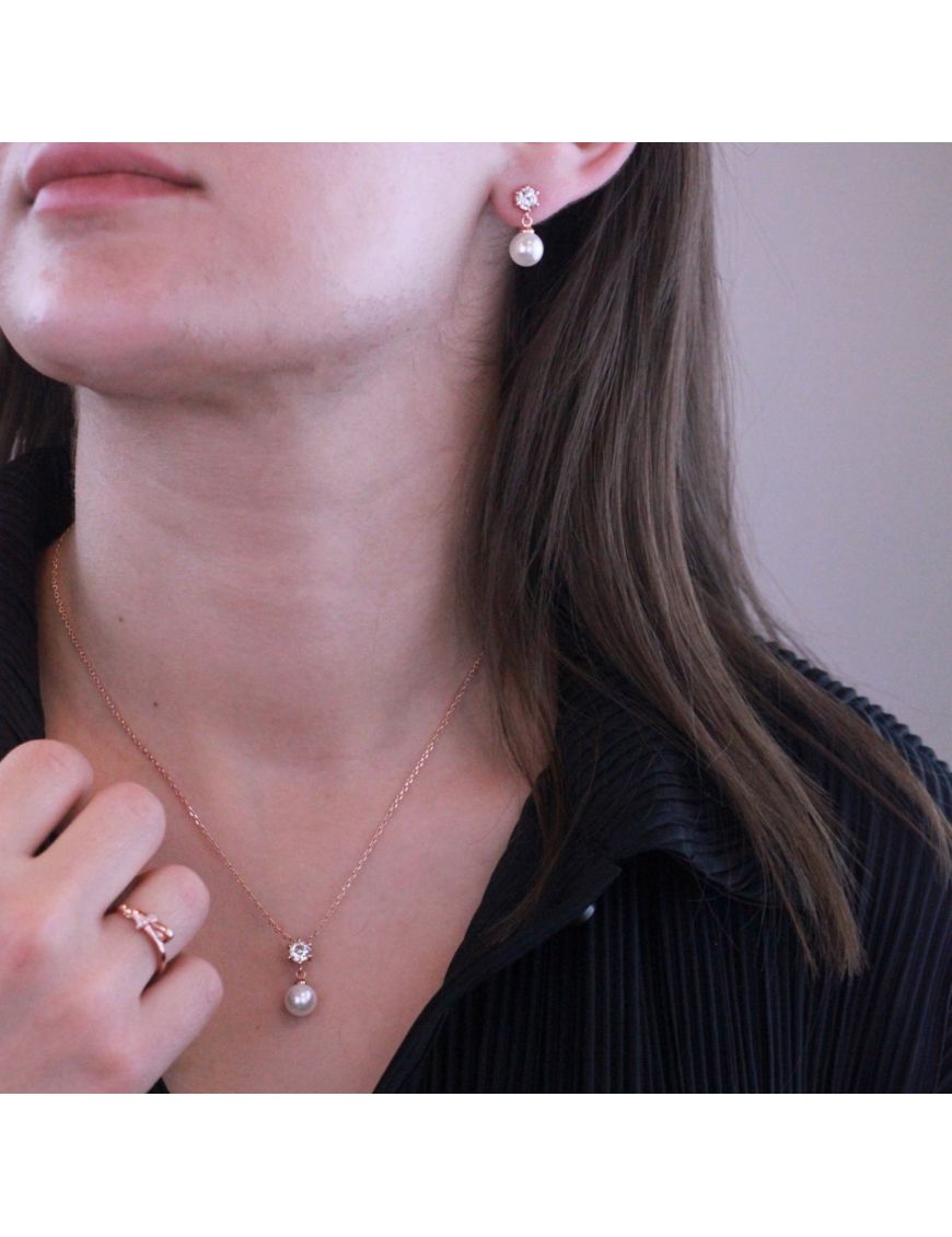 Schmuckset mit Kristall und Perle