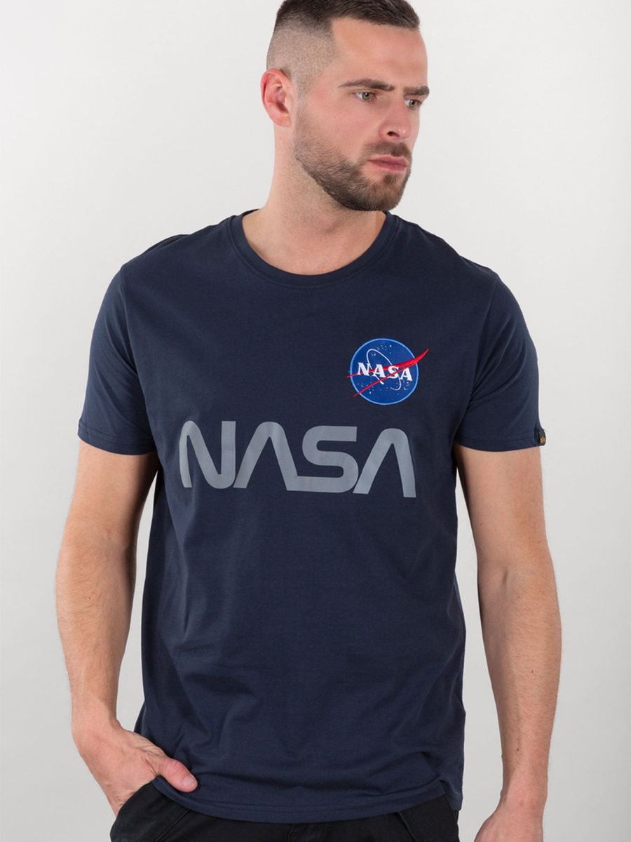 Herren NASA Reflexion Grafik T-Shirt