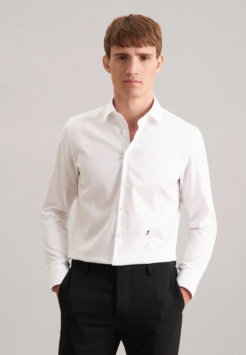 Bügelfreies Slim-Fit Twill-Hemd