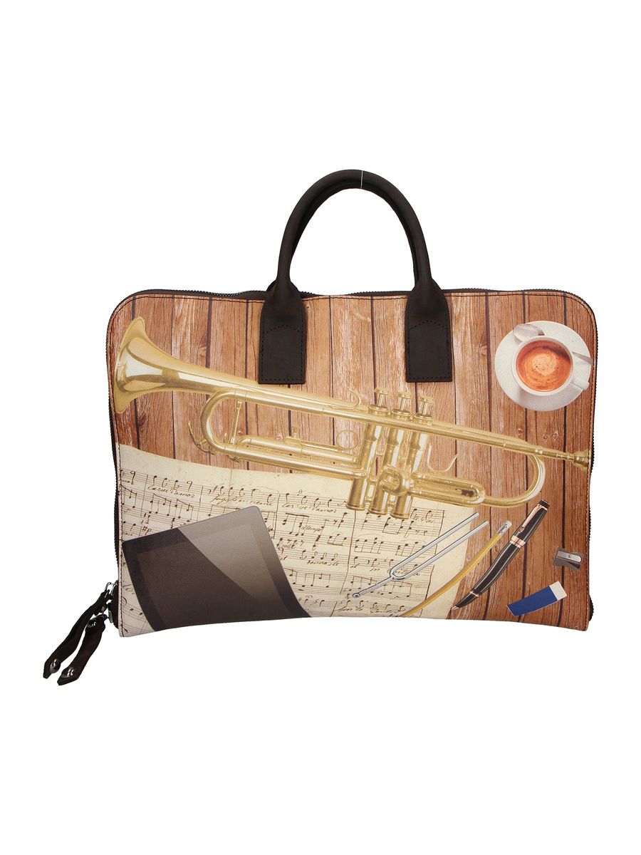 Unisex Handtasche mit Musikinstrument-Print